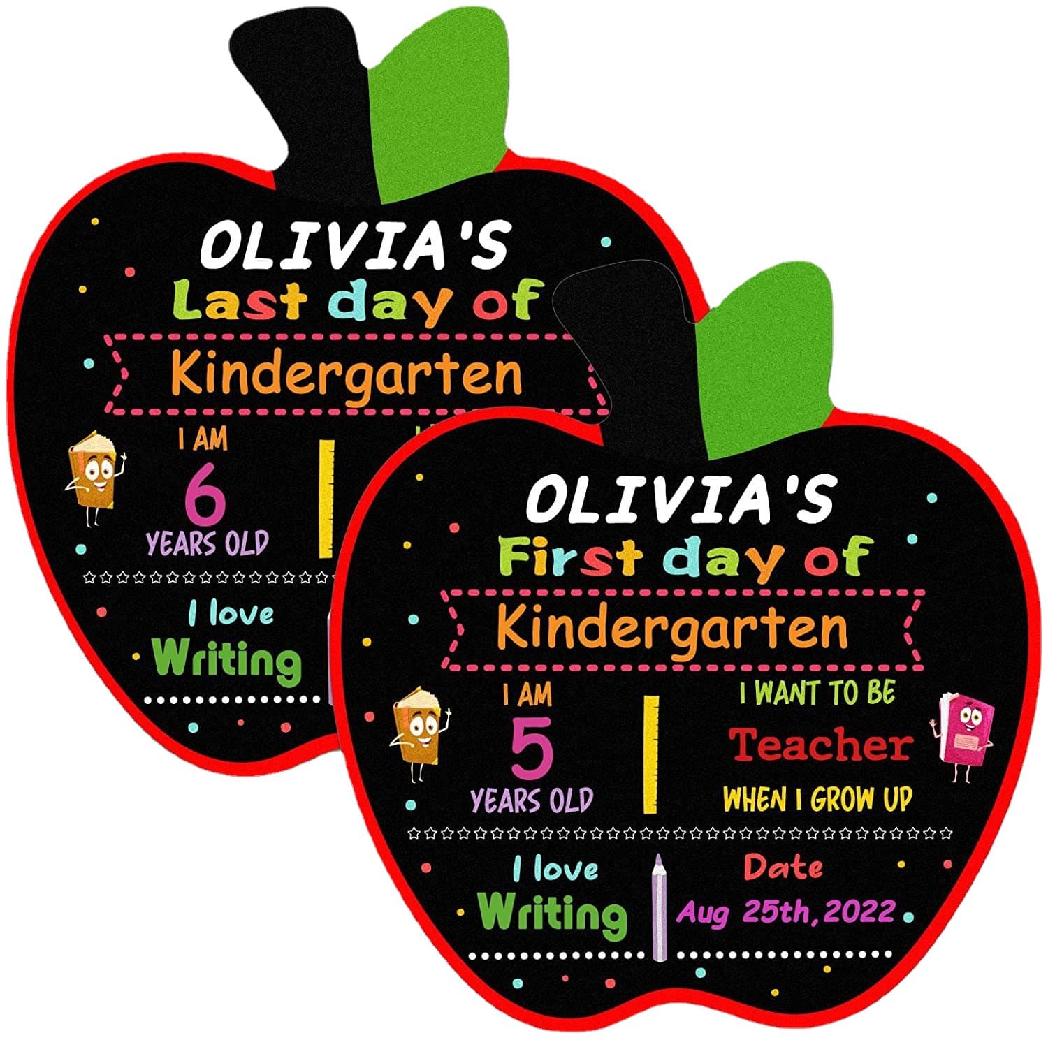 Blackboard for the start of school season, small blackboard for the first day of school, Amazon cross-border, double-sided color printing hand-held sign for the return to school season 5