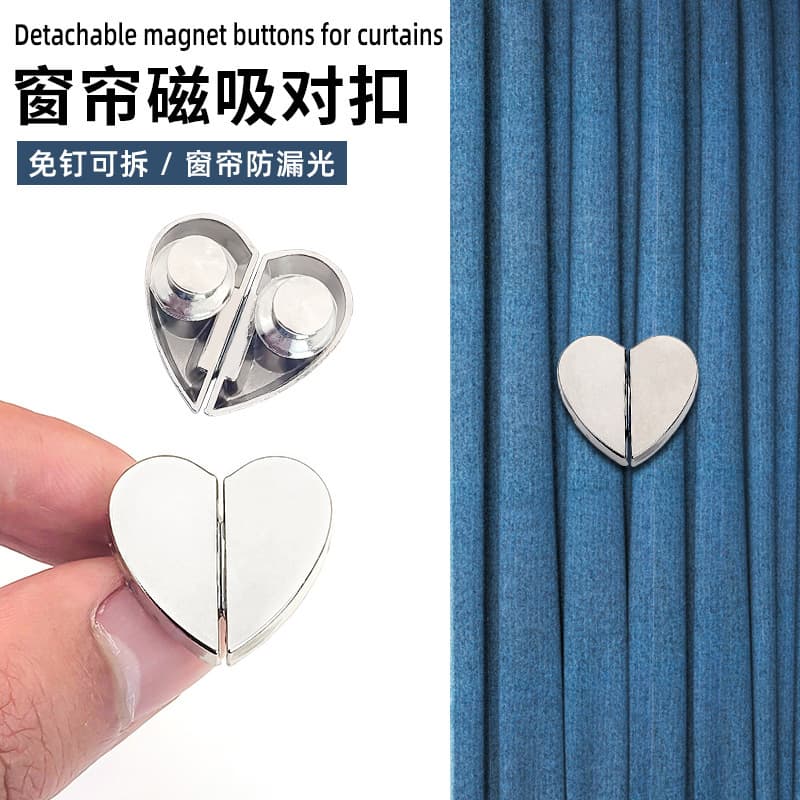 Removable cloth heart shaped, hermetic metal strong magnet