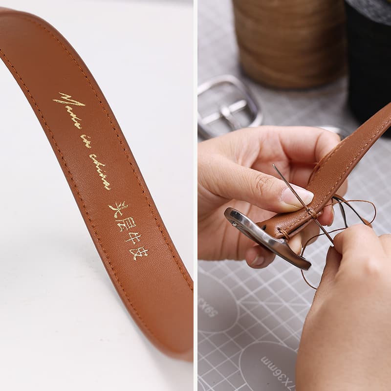 Belt with letters, fashionable universal leather jeans, letter C, Korean style, cowhide 2