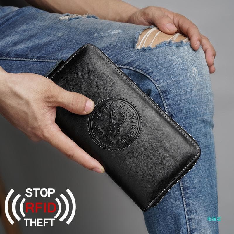Genuine Leather Wallet RFID Anti-theft Brush Men's Cross Border 5