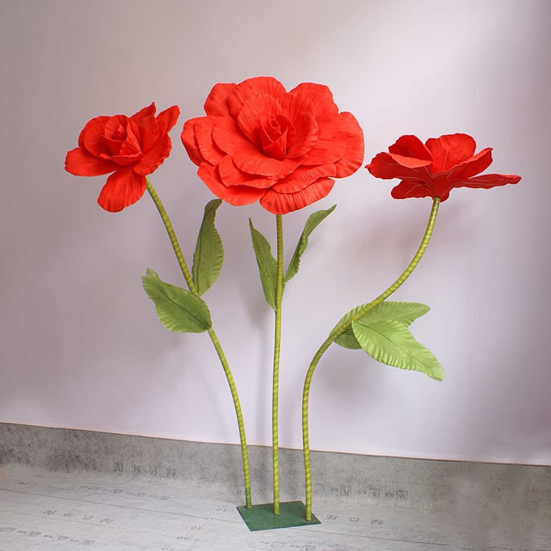 Customized large wedding road guide rose PE foam large flower simulation shooting props wedding stage background decoration