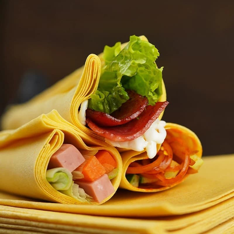 Quinoa pancakes, mixed grain pancakes, handmade mixed grains, burritos, coarse grains, pancakes, meal replacement, ready-to-eat breakfast snacks, hand-catch cakes 3