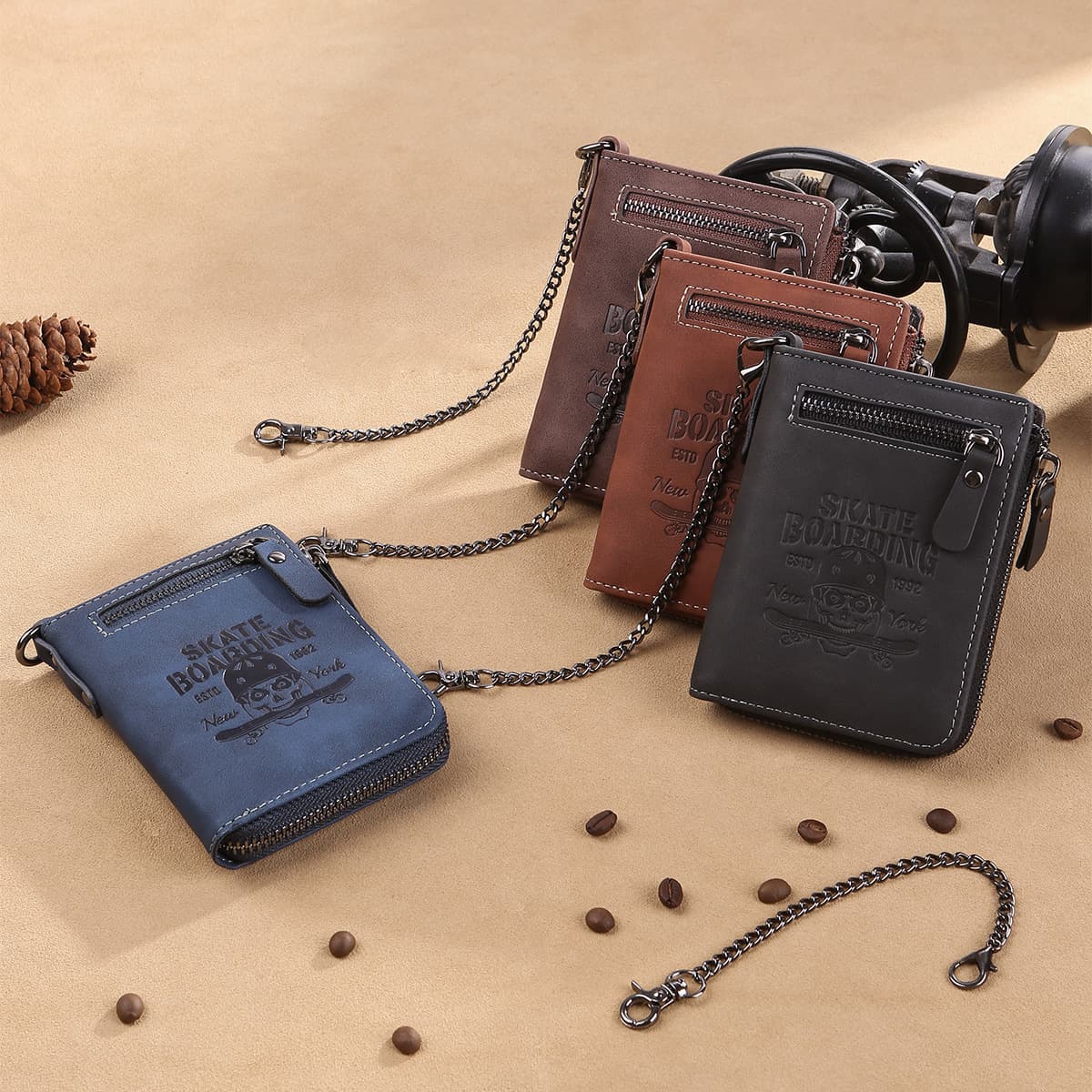 (Cross-border trading), cartoon retro wallet, short bag with zipper, coins, card holder, Birthday gift 4