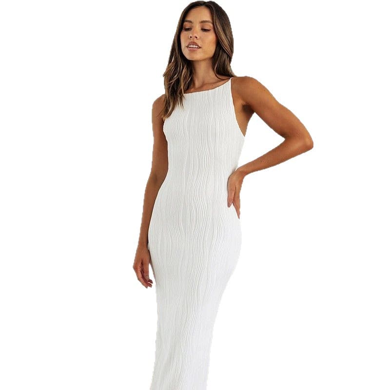 (Cross-border trading), summer spring fashionable long skirt sleevless, fitted dress, European style 5