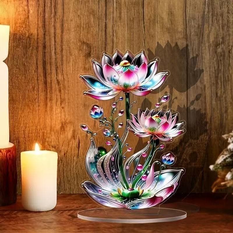 Cross-border animal series 2D white and blue peacock spreading screen desktop ornaments home living room study decoration gifts 3