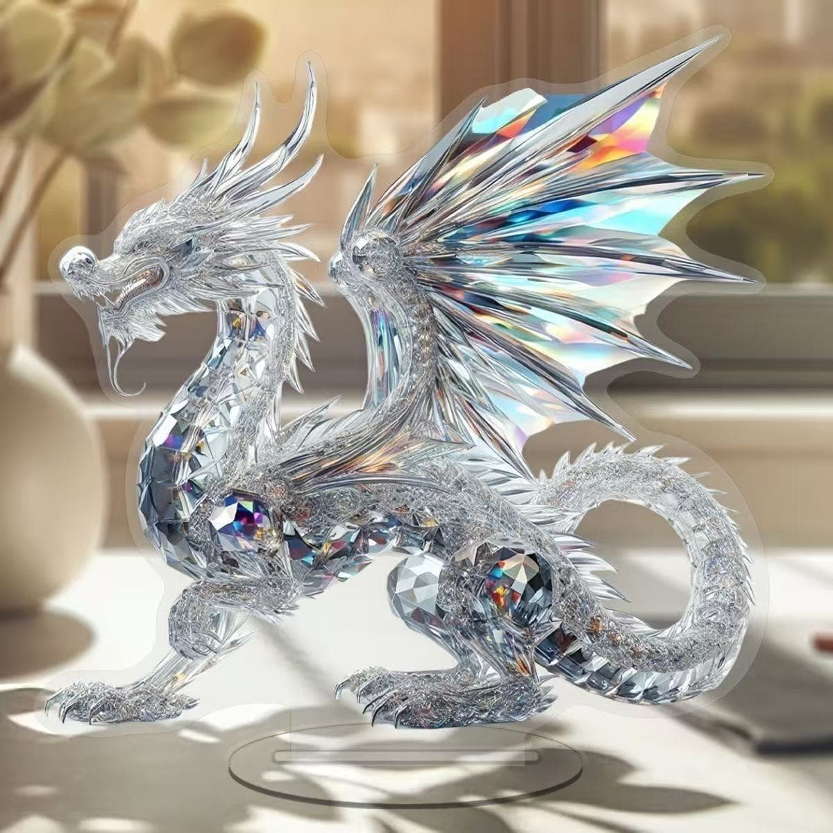 Cross-border animal series 2D white and blue peacock spreading screen desktop ornaments home living room study decoration gifts 4