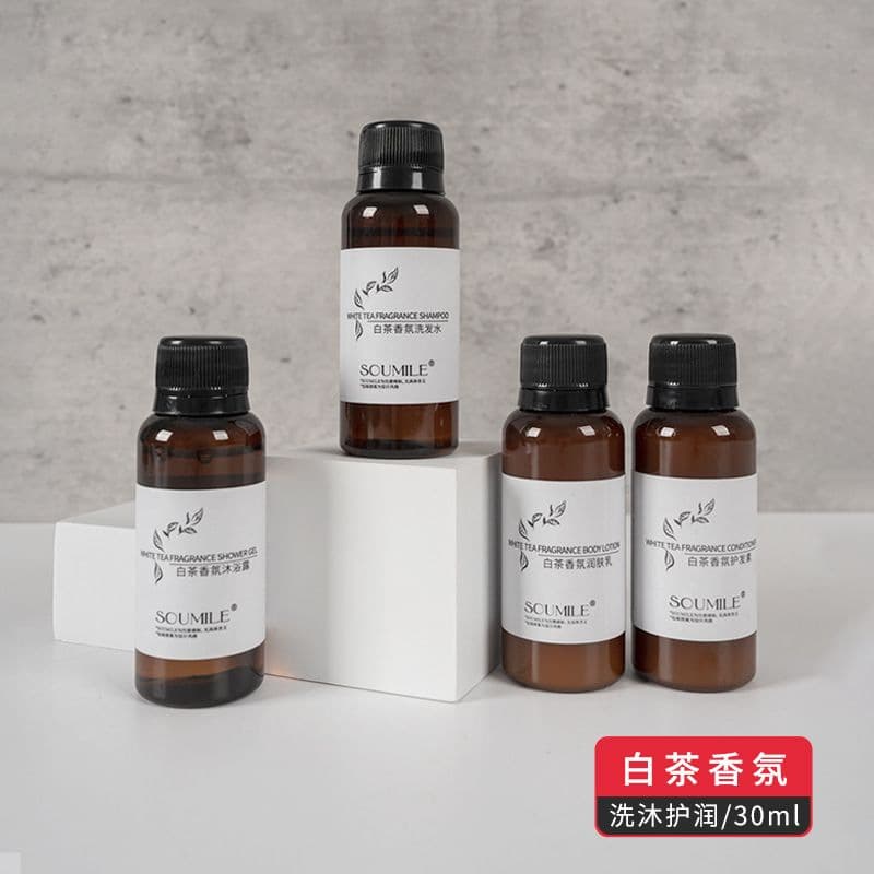Disposable shampoo for hotel, white tea, shower gel, nutritious conditioner, perfumed set 1