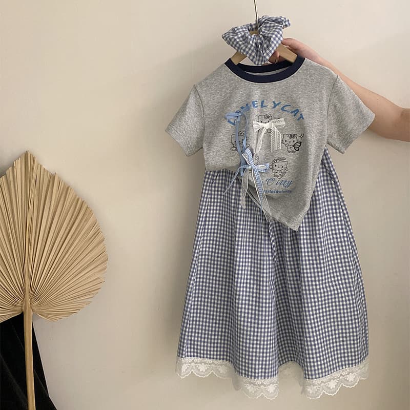 (Cross-border trading), summer children's cartoon short sleeve T-shirt with a round collar, trousers 4