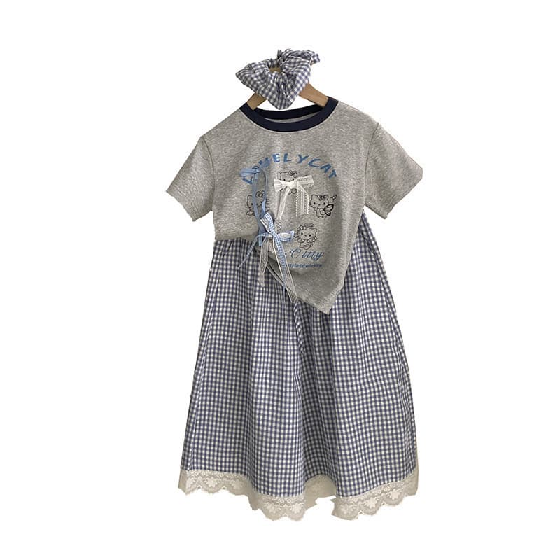 (Cross-border trading), summer children's cartoon short sleeve T-shirt with a round collar, trousers 5