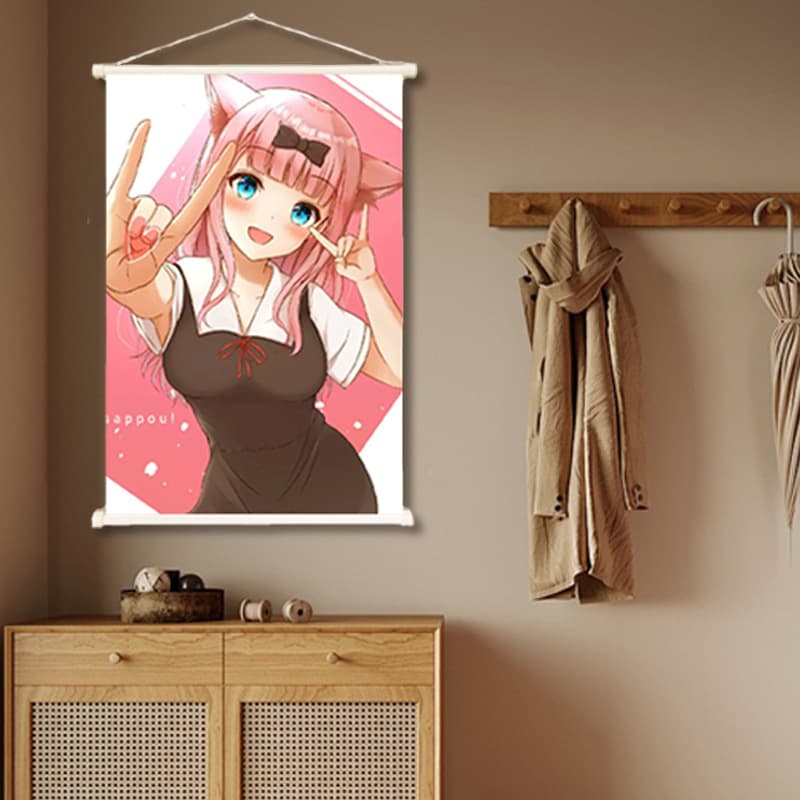 Dongguan factory cartoon hanging painting customization Gongsatin cloth thermal transfer fabric poster cartoon 2D reel hanging painting 3