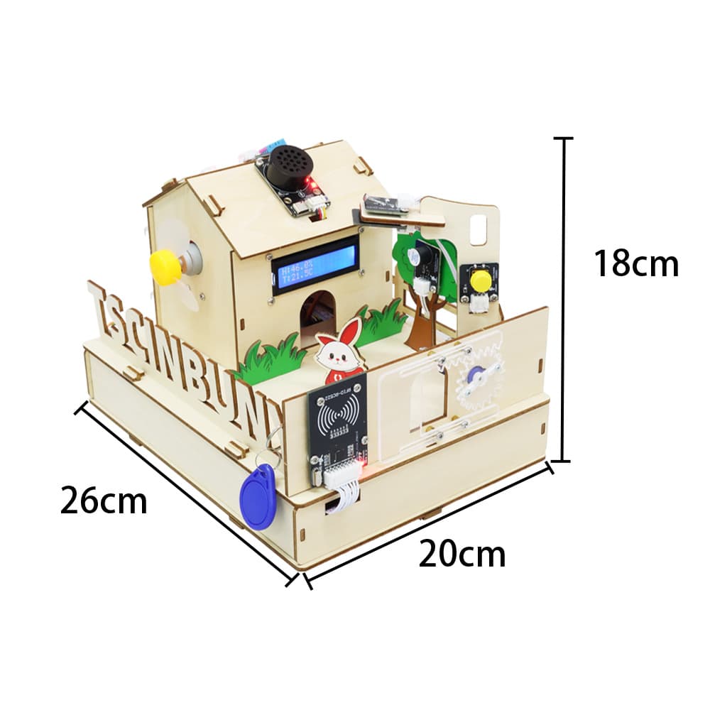 ESP32 Internet of Things Smart Home House Kit Wooden House WIFI Remote Control Maker Programming Teaching Kit 5