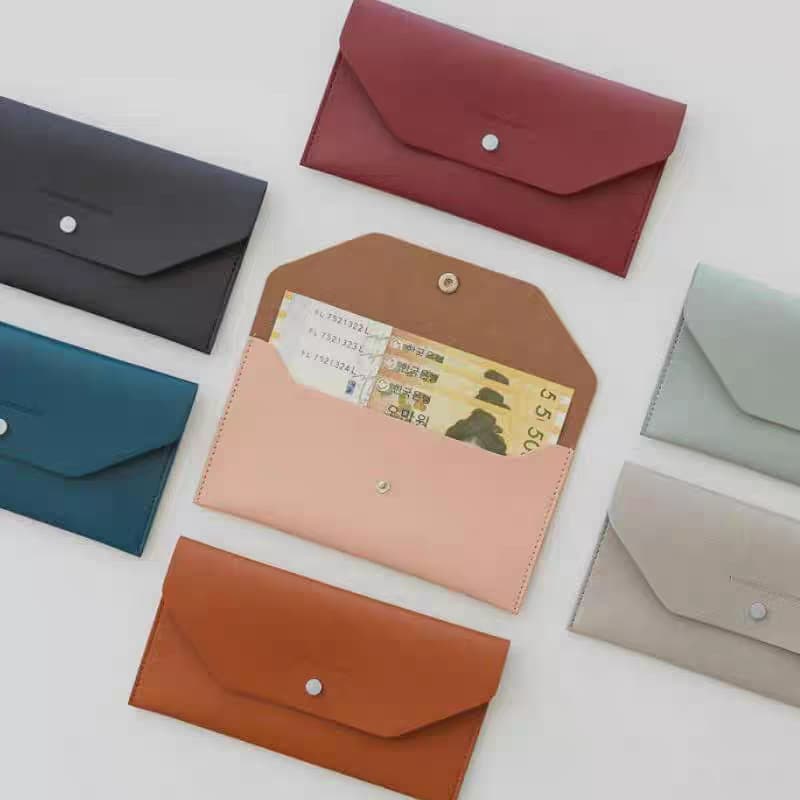 Polyurethane long wallet, card holder, Korean style