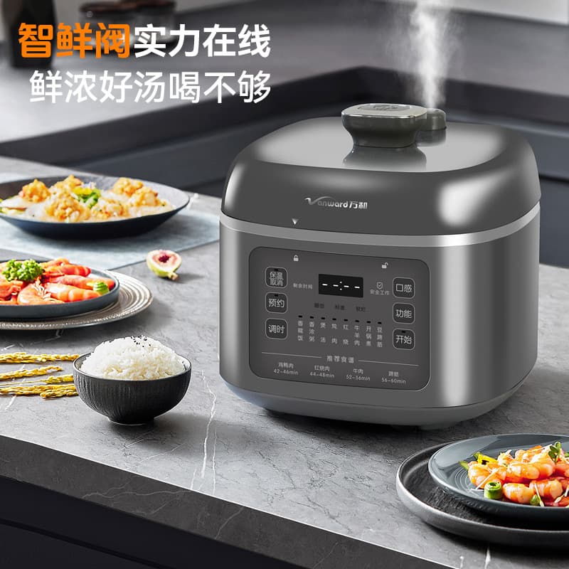 Newly launched Wanhe electric pressure cooker luxury square pressure cooker household stainless steel body electromechanical pressure cooker manufacturer wholesale 2