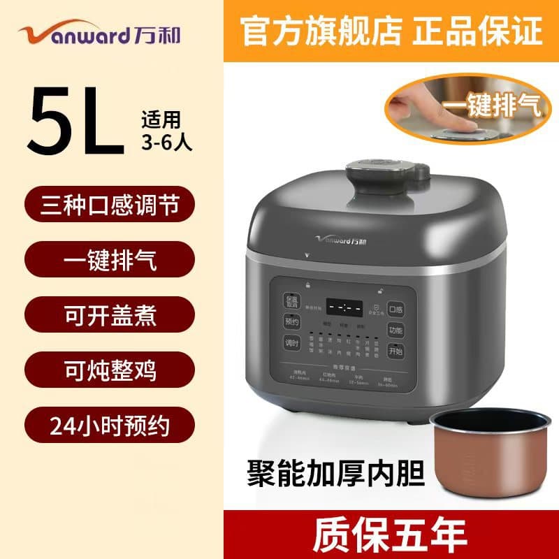 Newly launched Wanhe electric pressure cooker luxury square pressure cooker household stainless steel body electromechanical pressure cooker manufacturer wholesale 10