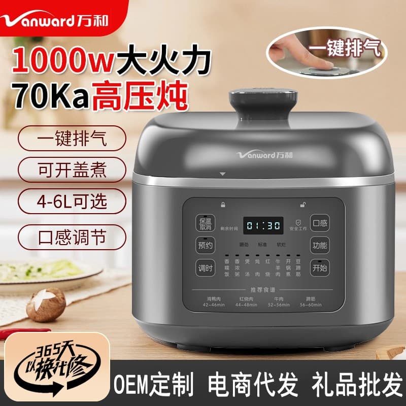 Newly launched Wanhe electric pressure cooker luxury square pressure cooker household stainless steel body electromechanical pressure cooker manufacturer wholesale 1