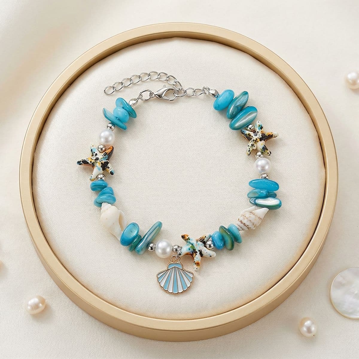 Organic woven marine beach bracelet handmade, summer accessory 2