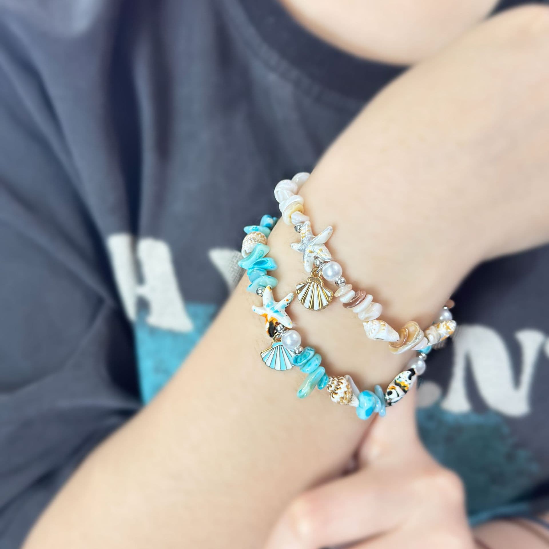 Organic woven marine beach bracelet handmade, summer accessory 3