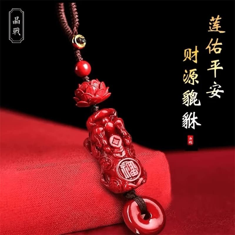 Keychain for men and women, pendant, protective amulet, buckle, cinnabar, women's style 2