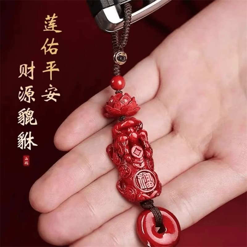 Keychain for men and women, pendant, protective amulet, buckle, cinnabar, women's style 3