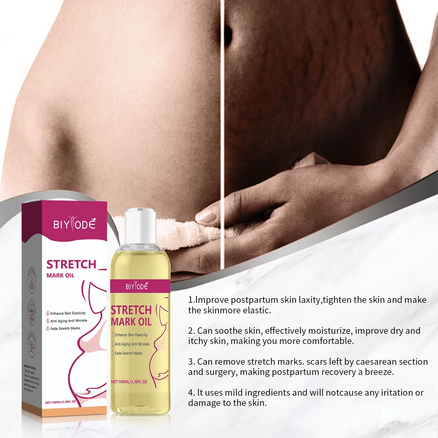 (Cross-border trading), postpartum nutritious smoothing massager, body oil 4