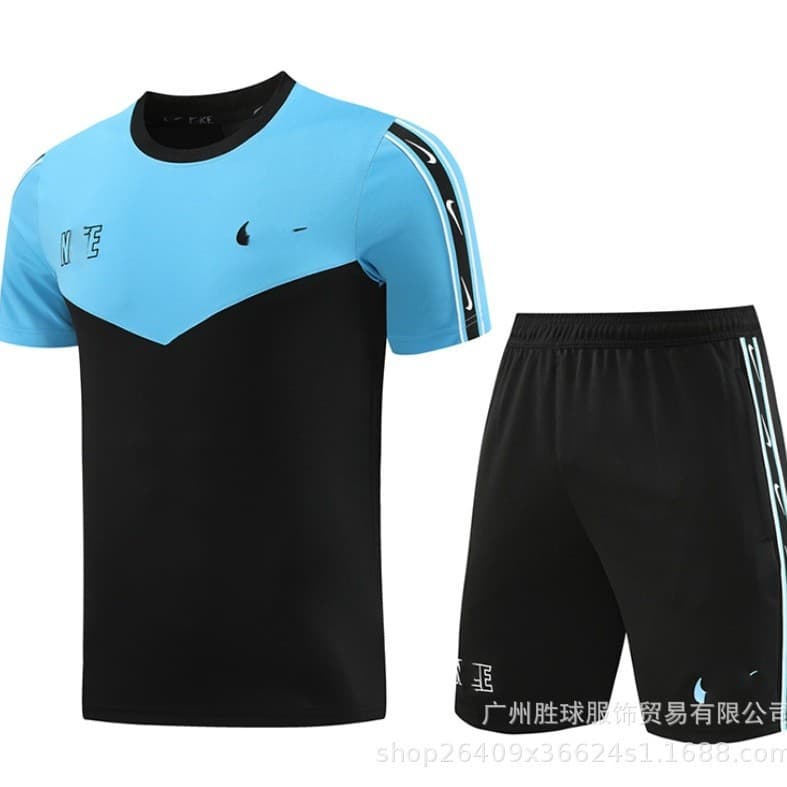 (Cross-border trading), trousers for leisure for training, football set, sports football uniform for gym, with short sleeve, for running 4