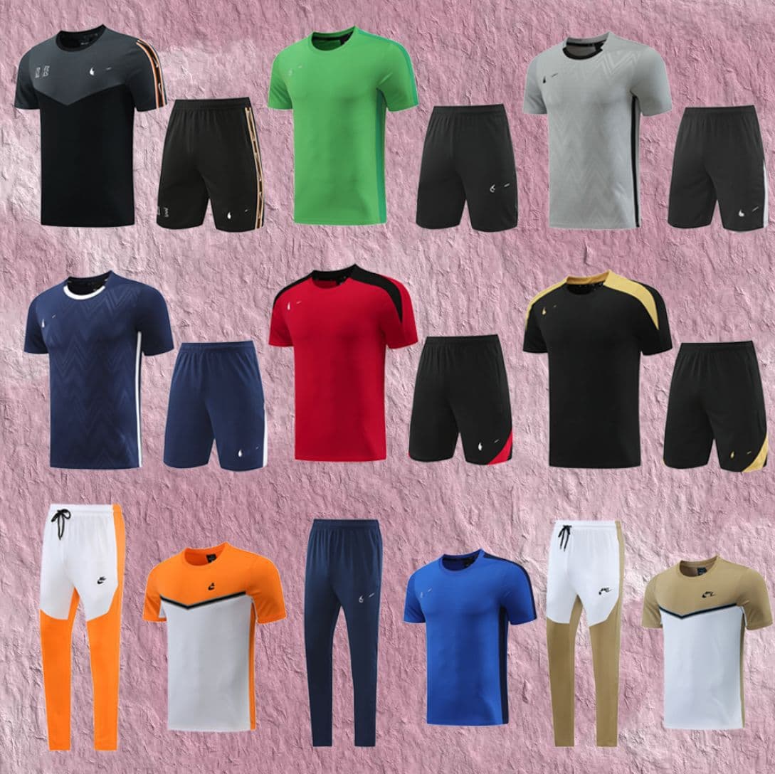 (Cross-border trading), trousers for leisure for training, football set, sports football uniform for gym, with short sleeve, for running 1
