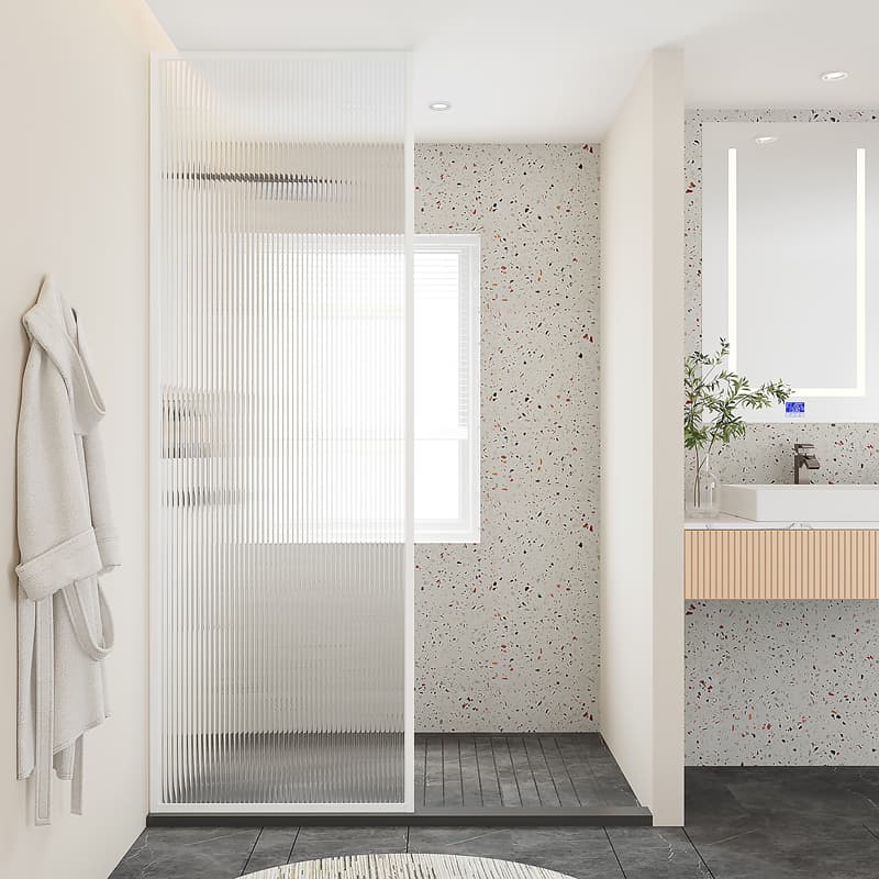 Shower room semi -partition bathroom glass door bathroom dry wet separation bathroom screen screenless frame bath screen shower room 2