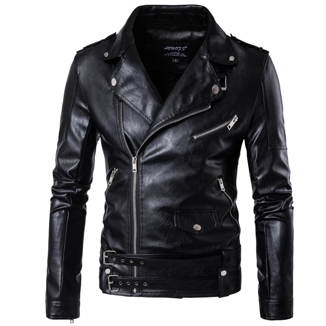 European code fashion punk men's leather Kelippi motorcycle leather slim Harley jacket d101 2
