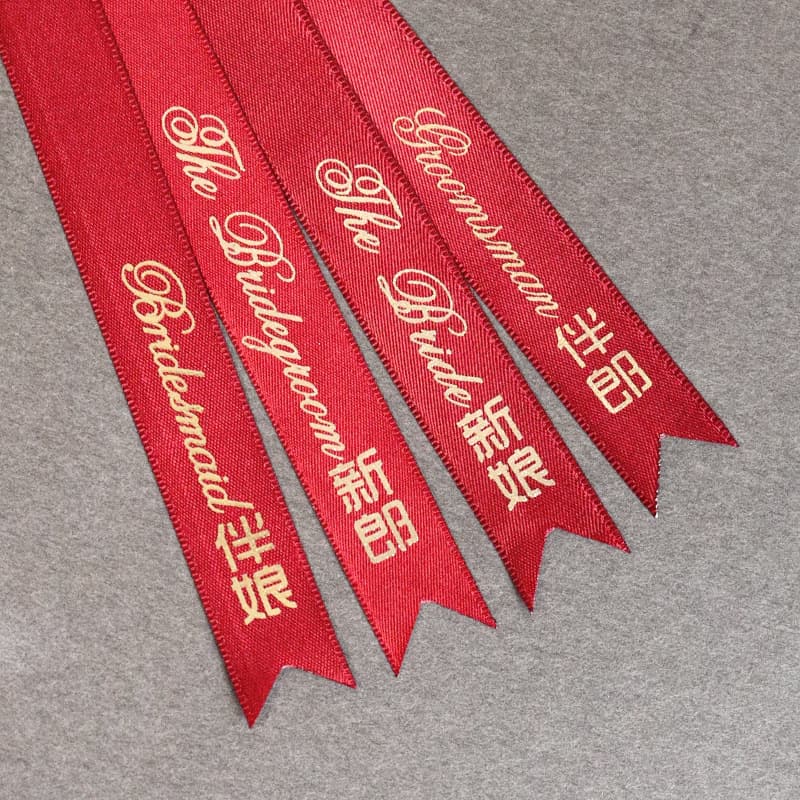 Wedding supplies corsage ribbon note title ribbon champagne groom bride best man bridesmaid emcee 4