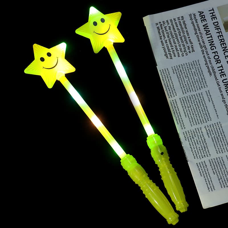 Kindergarten performance props glow stick for school graduation season yellow five-pointed star fluorescent stick star flash fairy stick 7