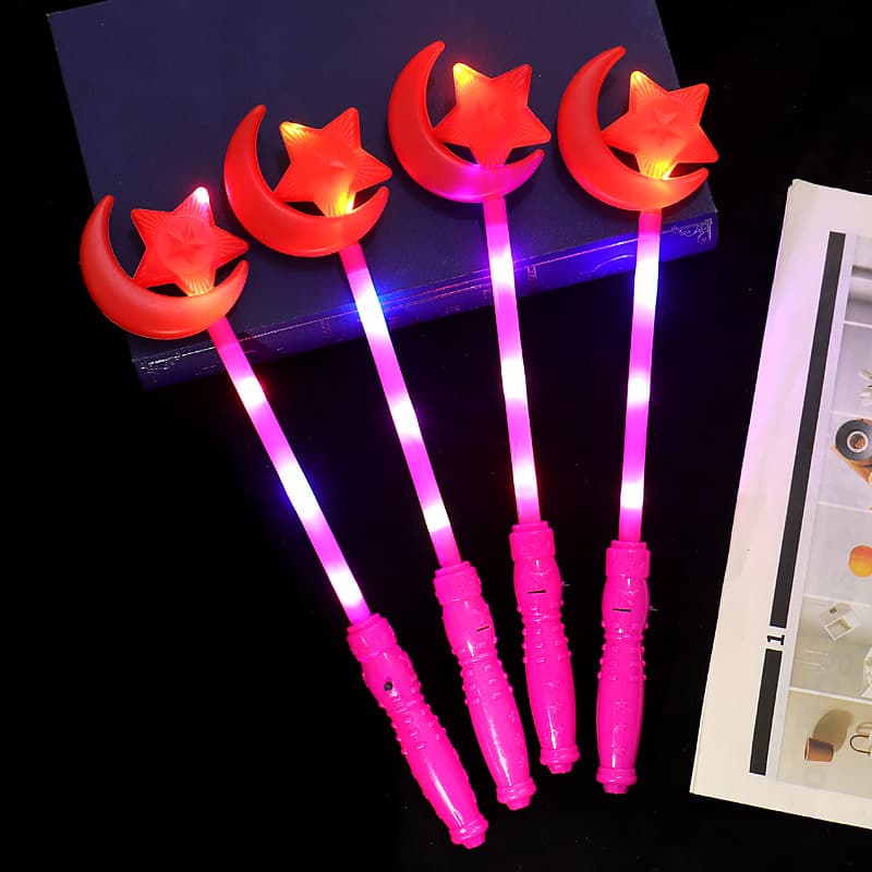 Kindergarten performance props glow stick for school graduation season yellow five-pointed star fluorescent stick star flash fairy stick 10