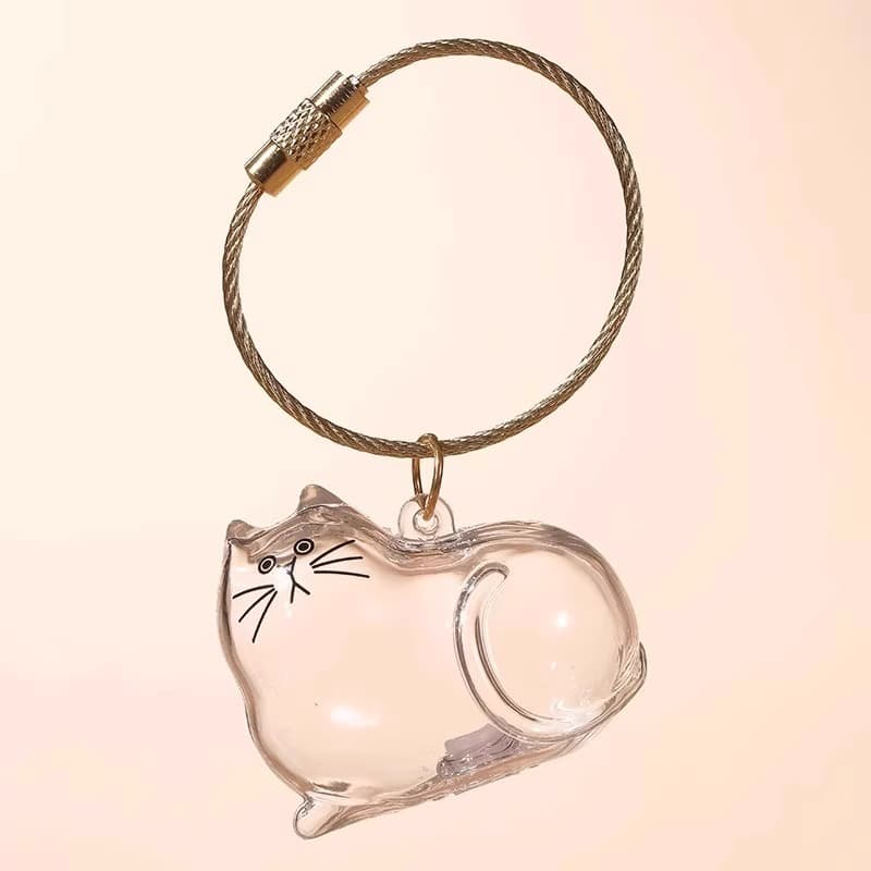 Pendant, transparent storage box, geometric creative keychain 7