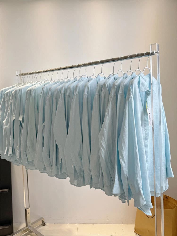 CHAO recommends!Sky Blue Linen Cool Shirt Women's 2026 Summer Lazy Sunscreen Top Women's Long Sleeve 5