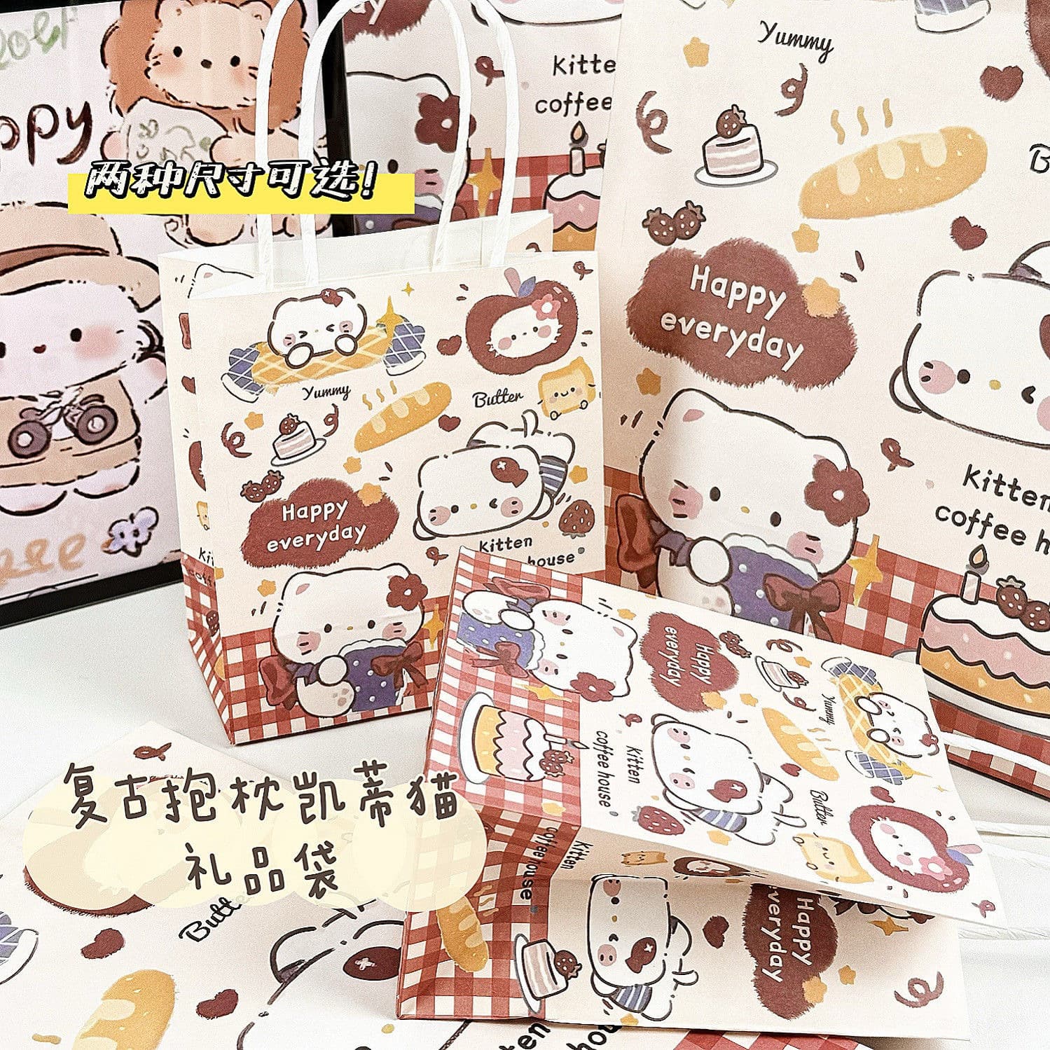 Hello kitty, cute cartoon capacious leather high quality pillow, Birthday gift 2