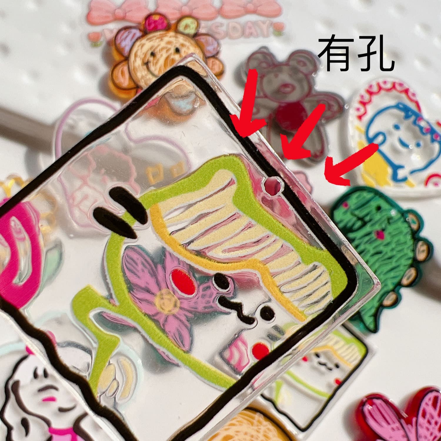 Acrylic funny keychain, removable constructor, decorative accessory, material, DIY 2