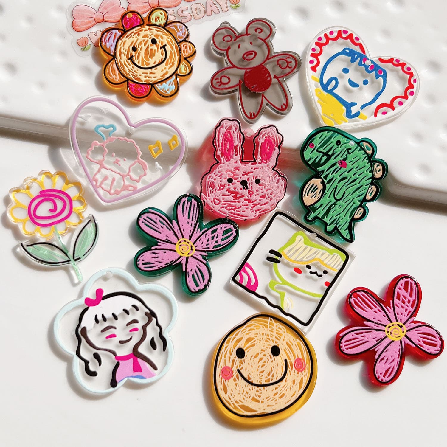 Acrylic funny keychain, removable constructor, decorative accessory, material, DIY 3