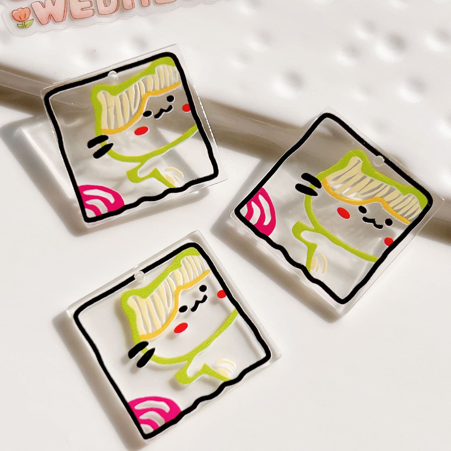 Acrylic funny keychain, removable constructor, decorative accessory, material, DIY 9