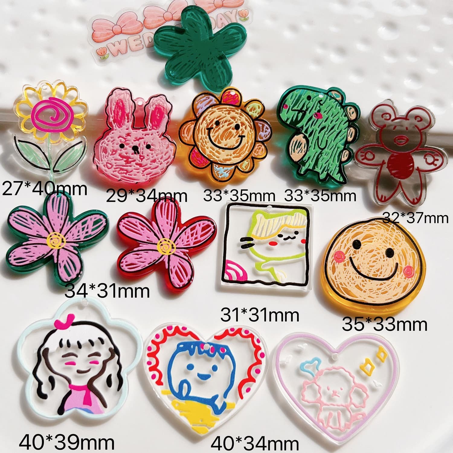 Acrylic funny keychain, removable constructor, decorative accessory, material, DIY 1