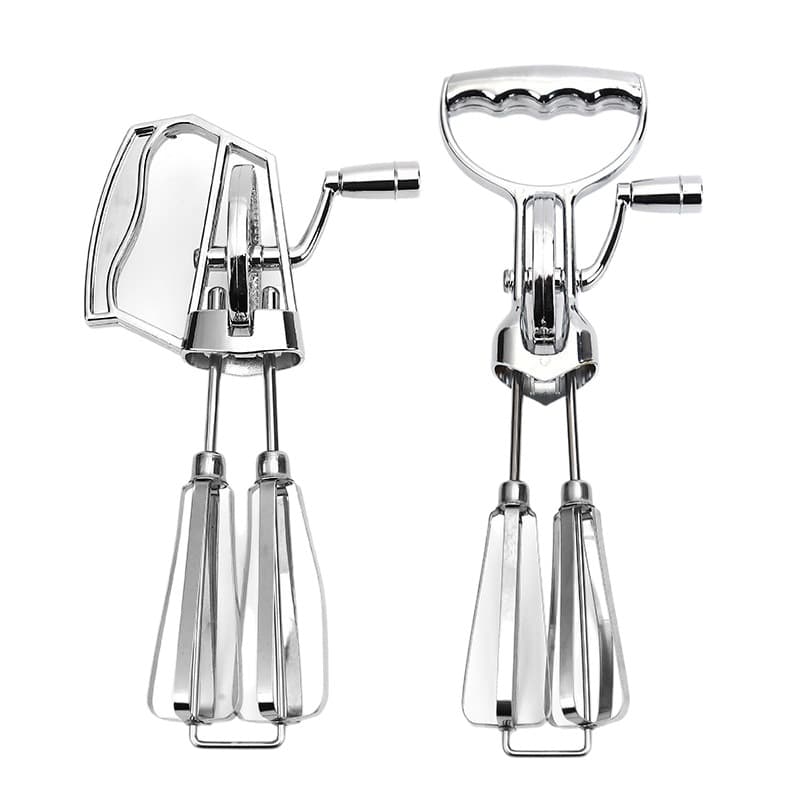 Spot wholesale and retail hand-cranked electroplated egg beater double-wheeled stainless steel kitchen mixer cake baking tools 5