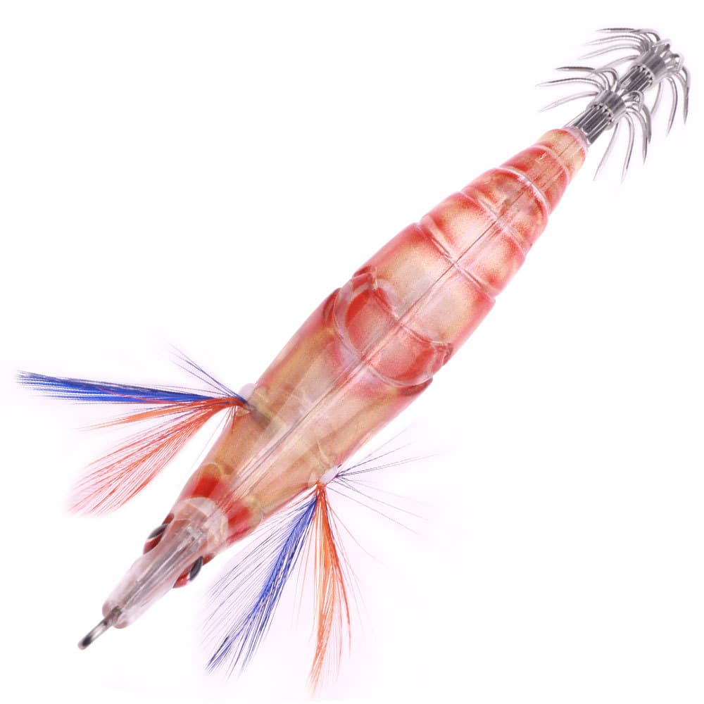 New Luya fake bait squid needle wood shrimp fake bait 2.5# slow sinking wood shrimp squid hook bionic bait sea fishing bait 3
