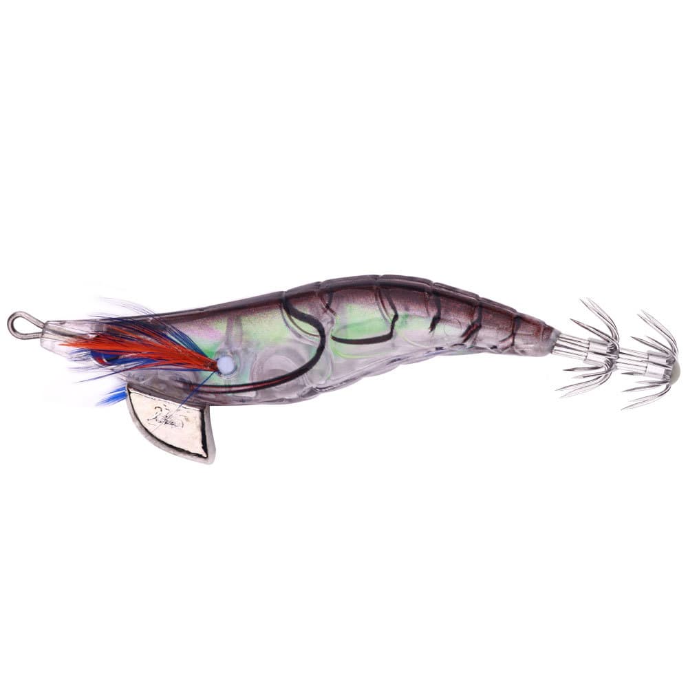 New Luya fake bait squid needle wood shrimp fake bait 2.5# slow sinking wood shrimp squid hook bionic bait sea fishing bait 5