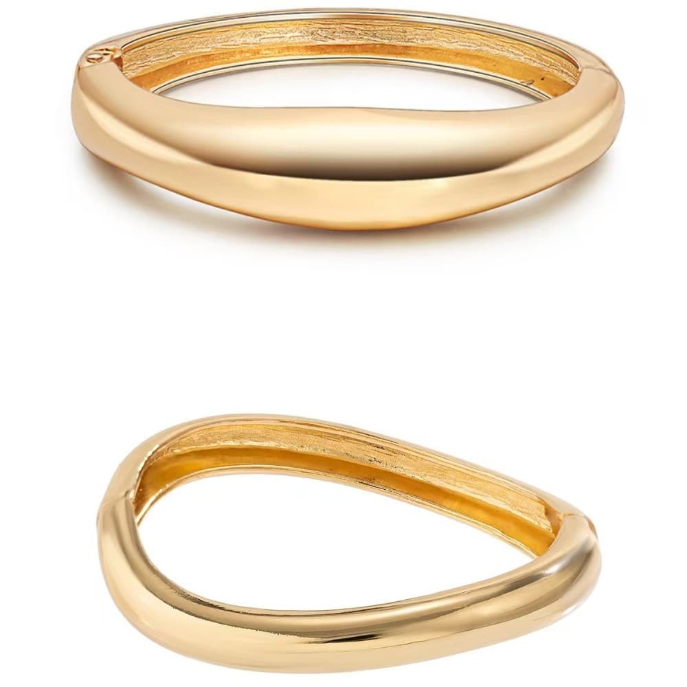 Metal minimalistic geometric gold bracelet, European style, simple and elegant design, direct factory sales 1