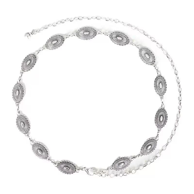 Retro metal design chain, accessory, universal belt, boho style, trend of season, high-quality style 5