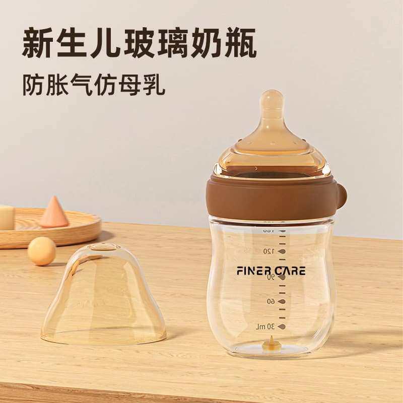 Glass anti-colic children's feeding bottle for new born, bottle detergent for baby, 0-10 month 3