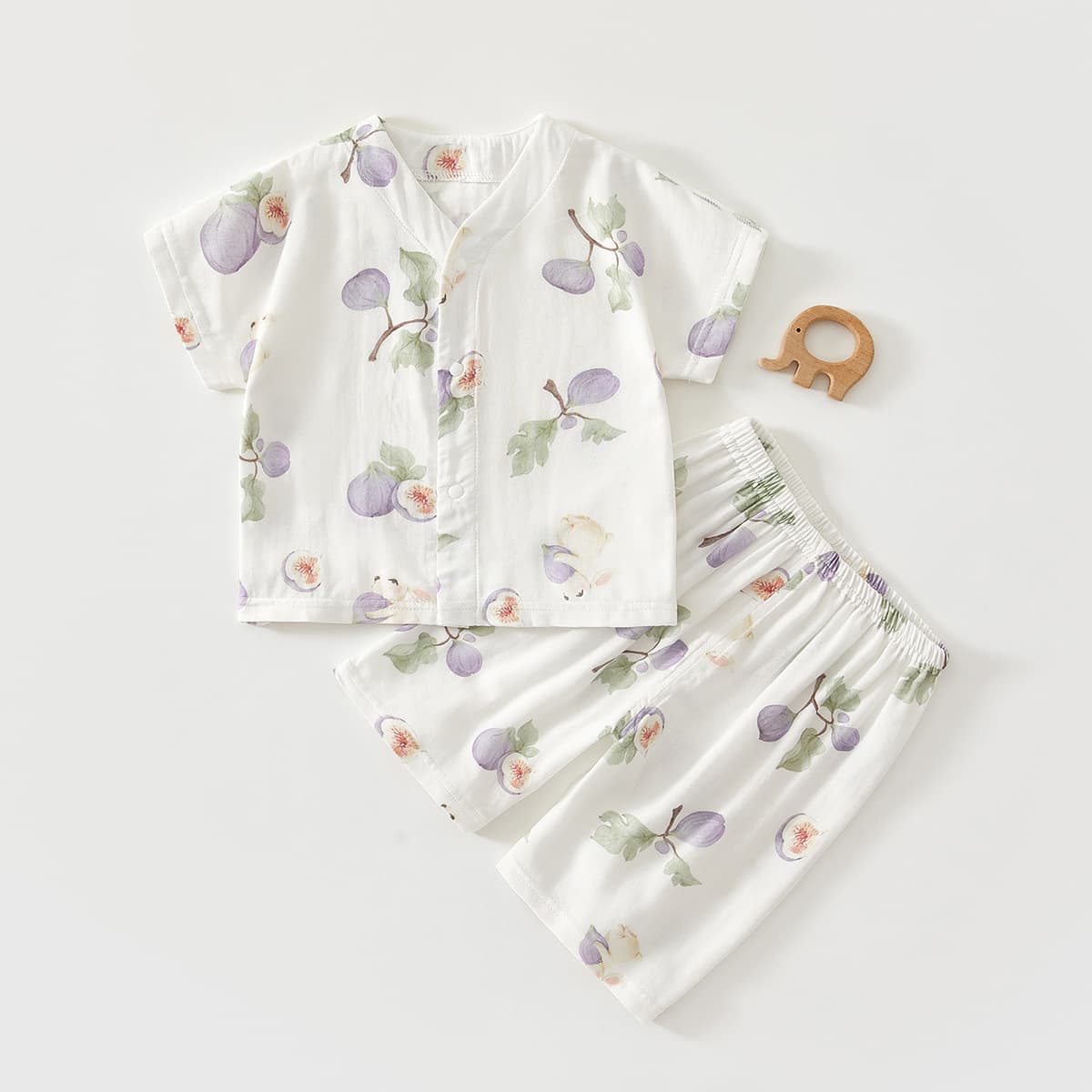 Children's split summer thin set, gauze pijama, with short sleeve 1