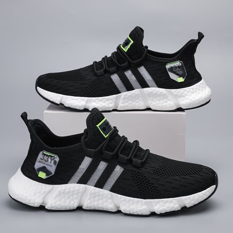 Trendy and versatile soft-soled sports shoes for men and women, single-mesh summer mesh shoes, lightweight fly-knit student running shoes 2