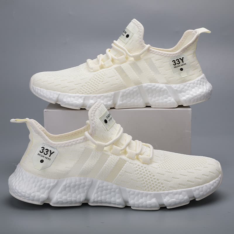 Trendy and versatile soft-soled sports shoes for men and women, single-mesh summer mesh shoes, lightweight fly-knit student running shoes 3
