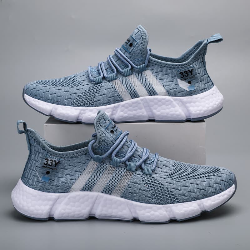 Trendy and versatile soft-soled sports shoes for men and women, single-mesh summer mesh shoes, lightweight fly-knit student running shoes 4