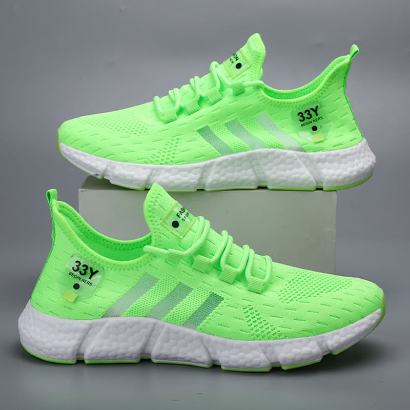 Trendy and versatile soft-soled sports shoes for men and women, single-mesh summer mesh shoes, lightweight fly-knit student running shoes