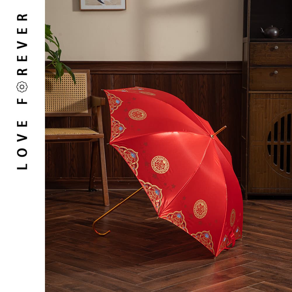 Wedding bride red umbrella new Chinese style wedding umbrella bride's dowry umbrella high-end wedding special umbrella wholesale 1